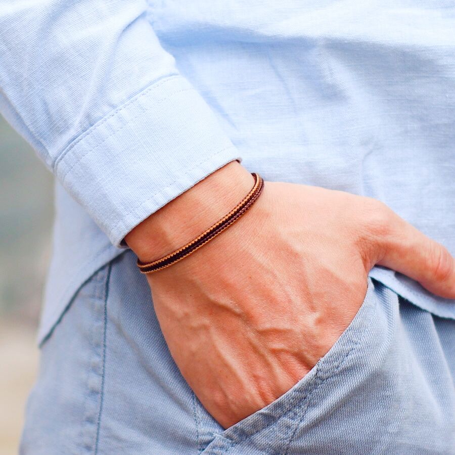 Men Accessories For Hand - Unikalna męska bransoletka sznurkowa sprzęt motocyklowy