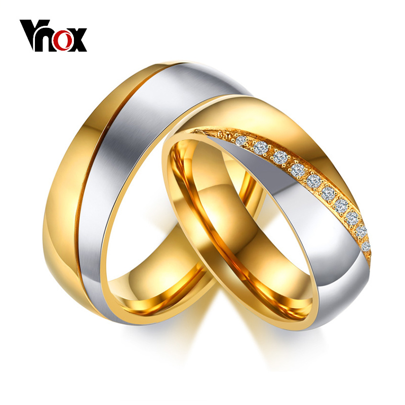 Men Accessories For Wedding - Vnox Temperament obrączki dla kobiet mężczyzn